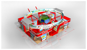 旅游展港中旅180平展位展臺設(shè)計效果圖